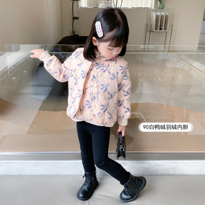 女童轻便羽绒服2023新款儿童羽绒内胆马甲套装轻薄小童洋气外套