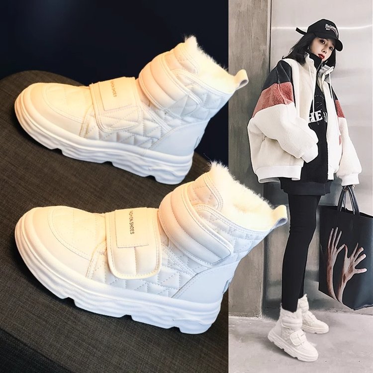 网红雪地靴女鞋2023新款冬季加绒女靴子防水防滑加厚保暖东北棉鞋