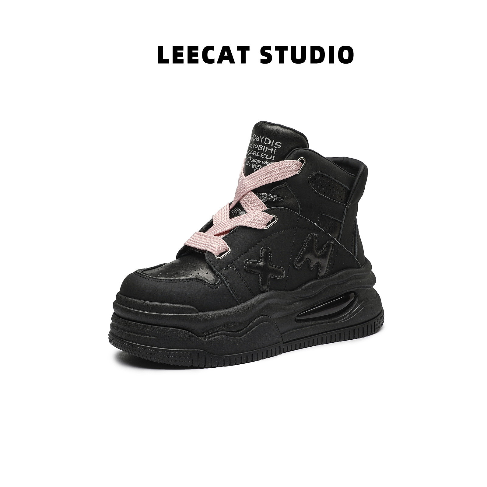 LeeCat Studio | 秋冬款高档真皮气垫小个子厚底靴子女短靴马丁靴
