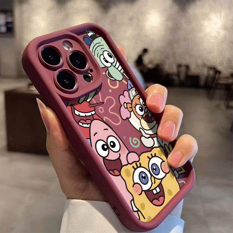 海绵宝宝适用iPhone15苹果14手机壳12promax卡通13女11防摔xr潮款