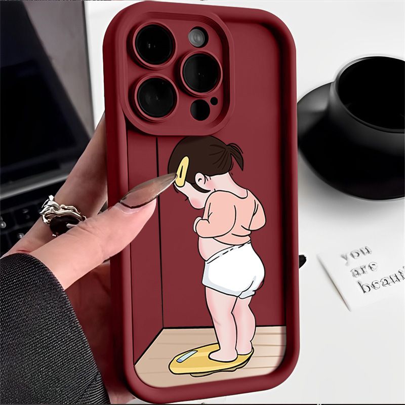 称重女孩苹果15手机壳iPhone14情侣11全包13ProMax防摔12可爱78软