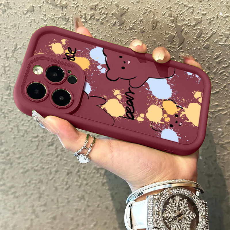 哈喽小熊适用iPhone15plus苹果14手机壳12promax卡通13女11可爱xr