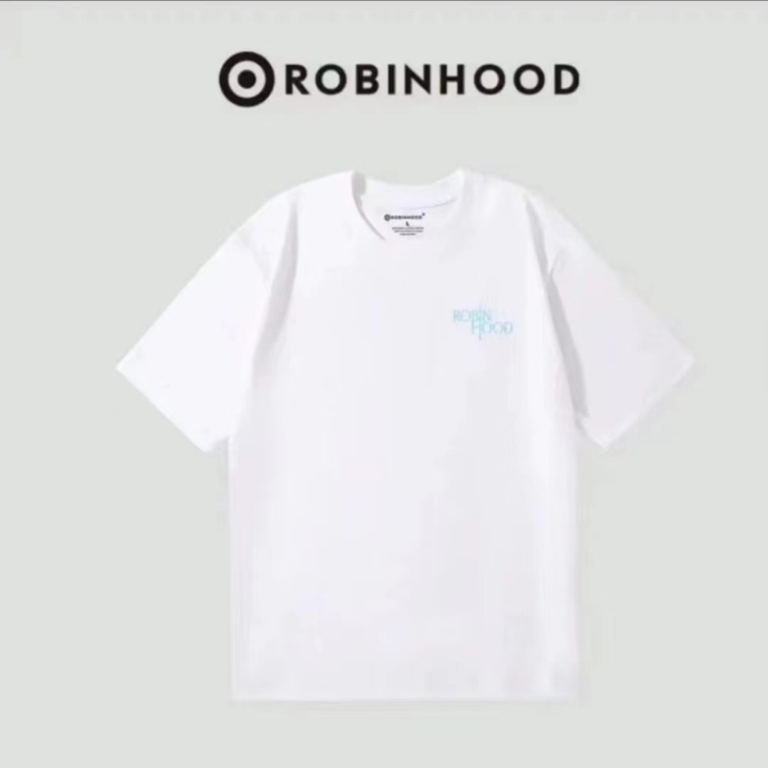 ROBINHOOD/罗宾汉夏季标准短袖T恤潮流宽松亲肤百搭款情侣印花