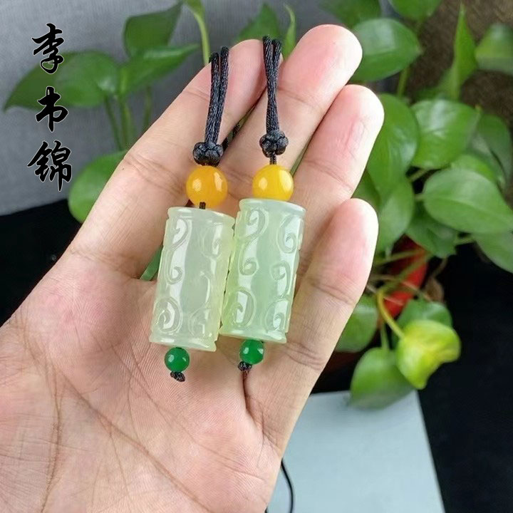 李书锦保真天然岫玉转转吊坠 单个 多样性发货