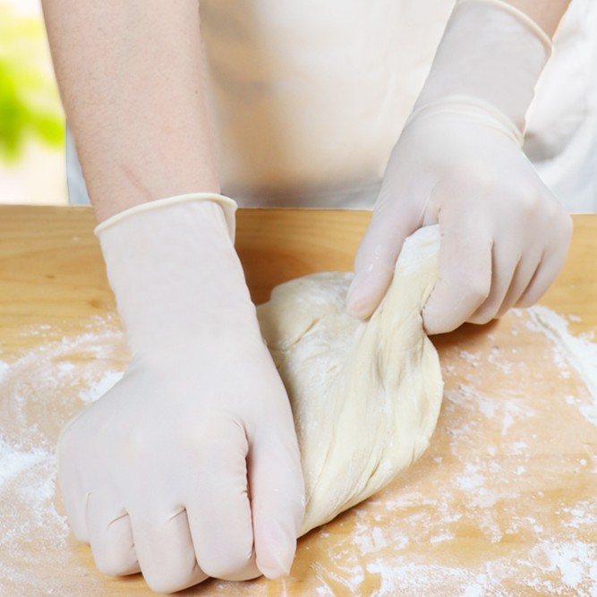 一次性食品级乳胶手套家务厨房薄款做饭女士干活洗菜耐用橡胶防水