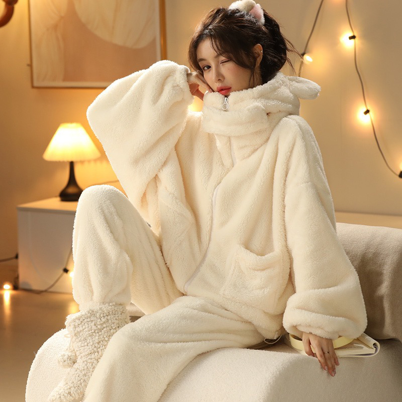 【文文专属】23冬季新款高定蒙面侠女士宽松甜美加厚保暖舒适套装