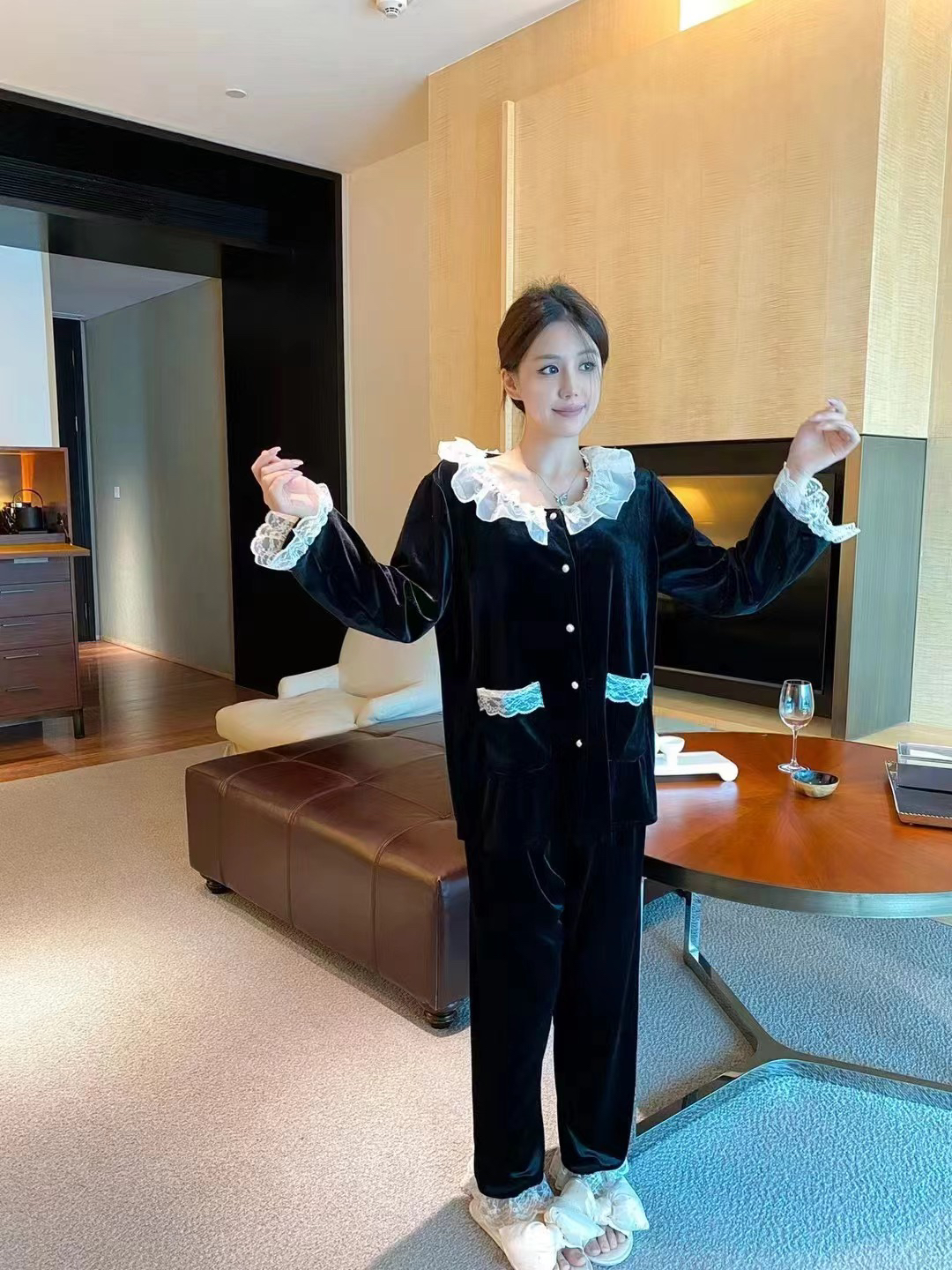 【小雪糕专属】LoLi甜甜萝利舒适丝绒高级家居服睡衣套装