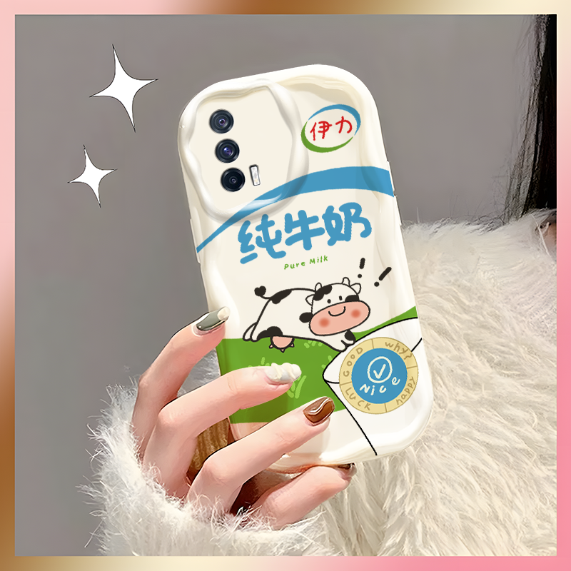 纯牛奶iQOONeo5手机壳透明女奶油纹全包卡通防摔软胶超薄可爱潮