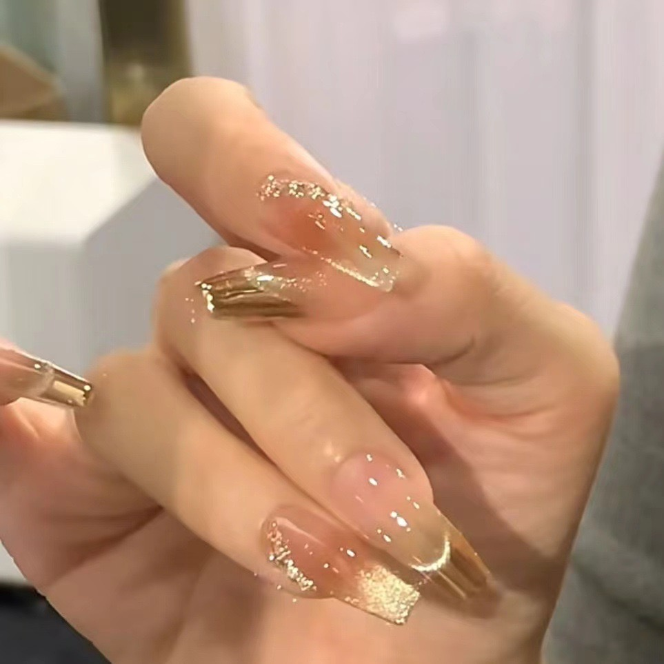 【秋日美拉德】纯手工定制美甲秋冬日新款中长美拉德设计款可拆卸