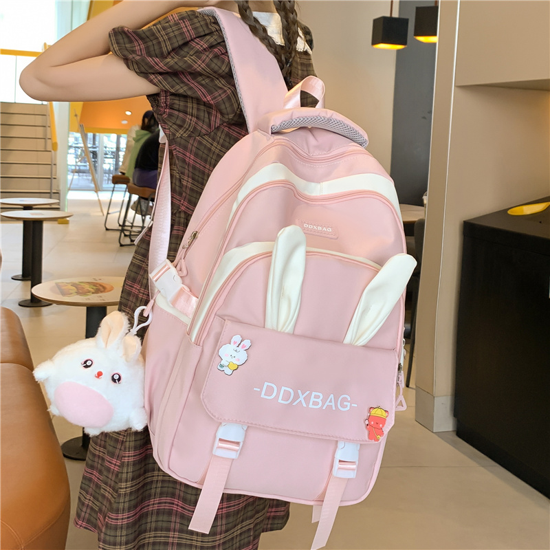 书包女ins可爱高中初中生大容量百搭双肩包小学生简约小清新背包