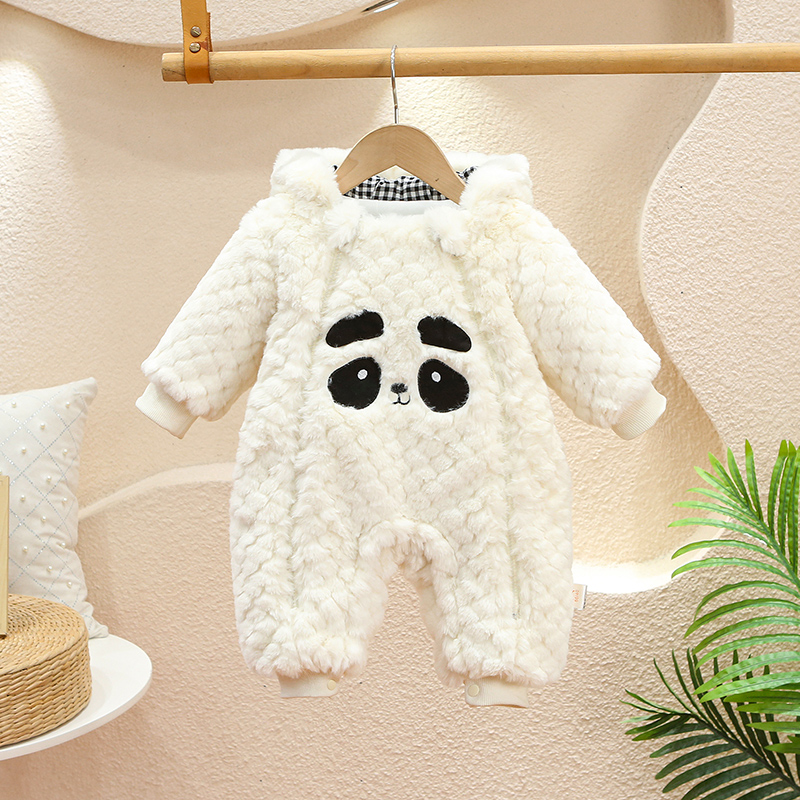 婴幼儿可爱连体衣秋冬装满月百天棉服宝宝超萌爬爬服夹棉加厚棉衣