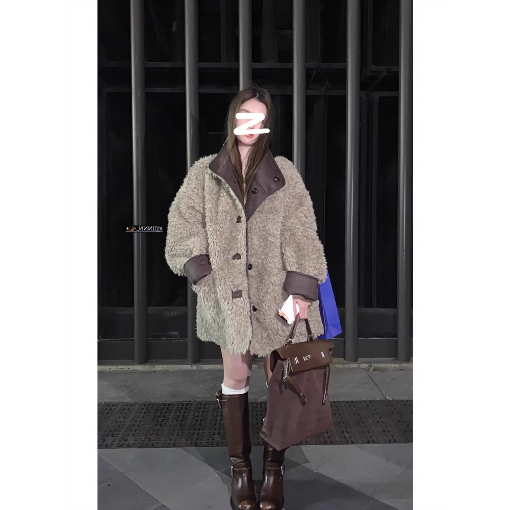 HEYGIRL黑哥 王炸两面穿 敲重工皮毛一体机车服外套女冬保暖上衣