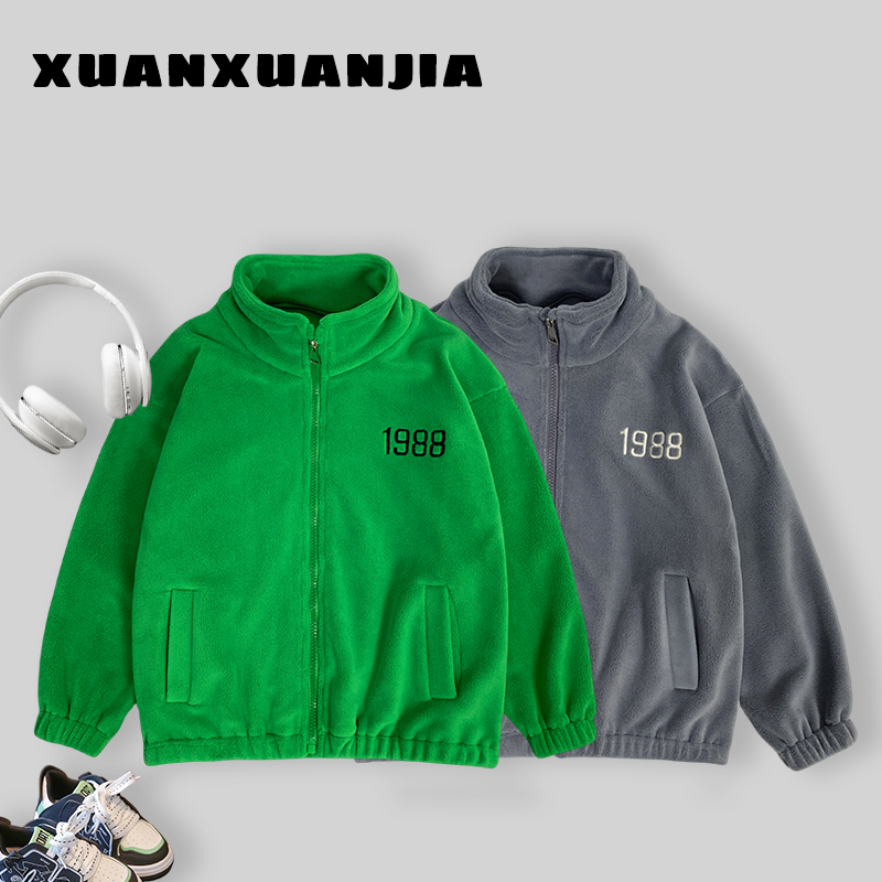 Q10195男童外套2023秋冬装新款儿童冬季爆款双面奥粒绒保暖开衫
