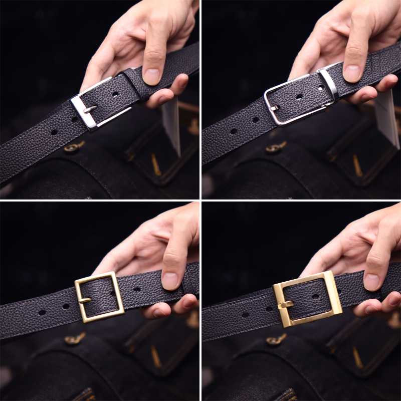 【斯文男】3.4宽男士腰带头层牛皮皮带男钢扣头针扣款休闲商务时尚