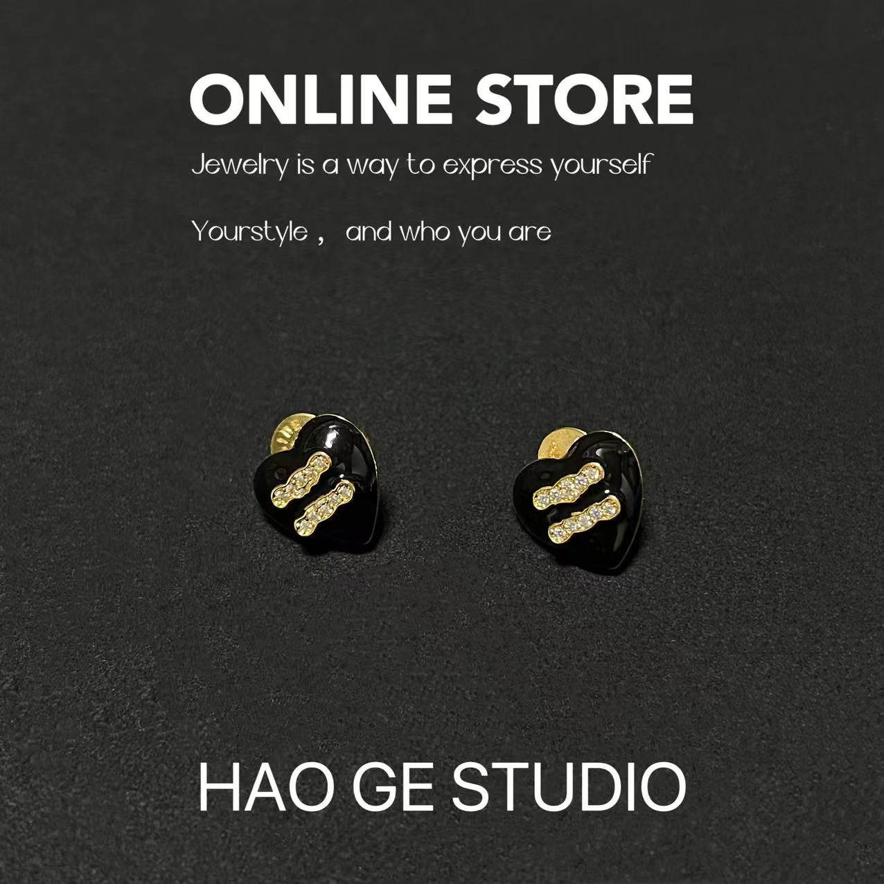 6519时尚法式小香风耳钉