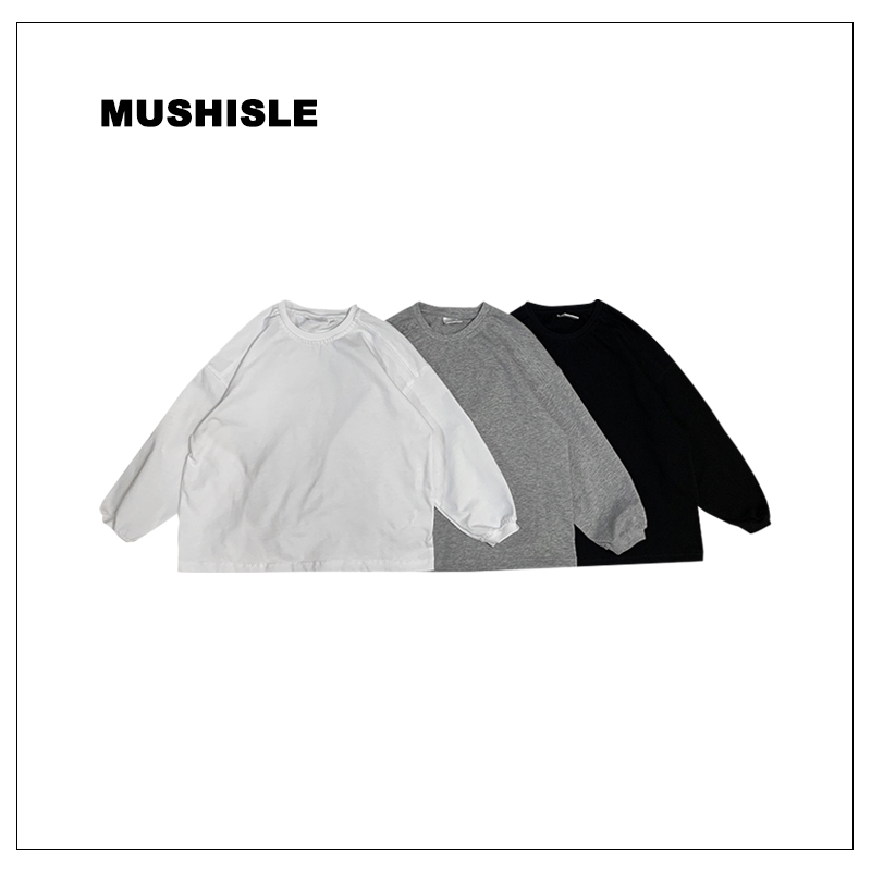 阿又男童字母上衣儿童长袖口袋套头纯色T恤83150Q