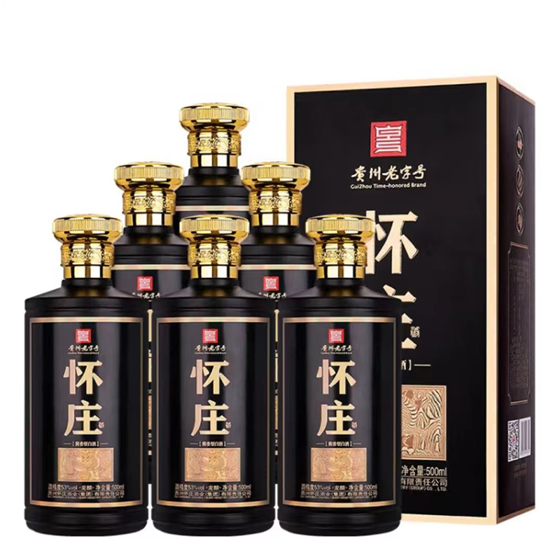怀庄龙酿白酒优级酱香型白酒礼盒装6瓶粮食酒怀庄酒业53度500ml