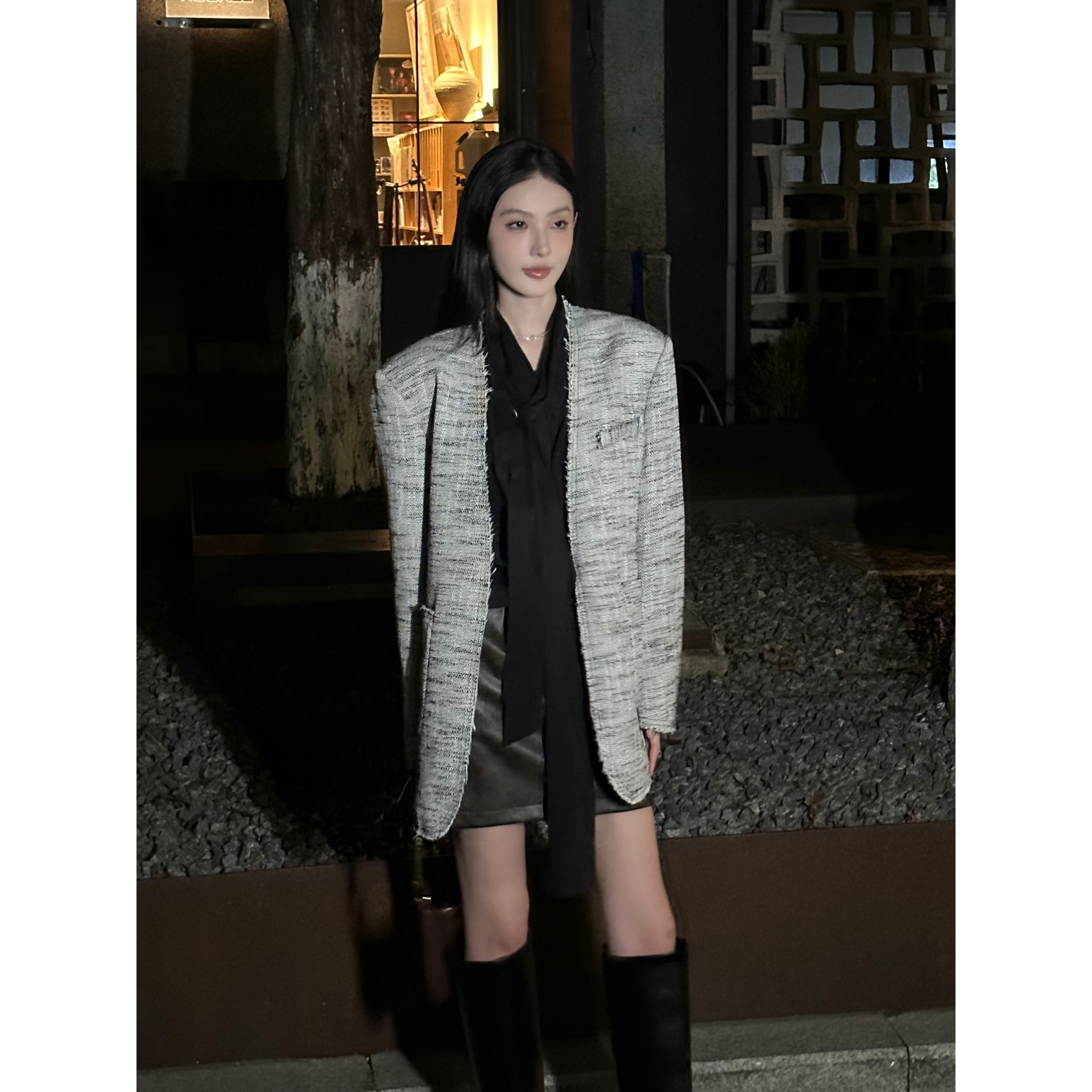 ALIN【暗香影】秋季新款气质小众时尚设计感西装
