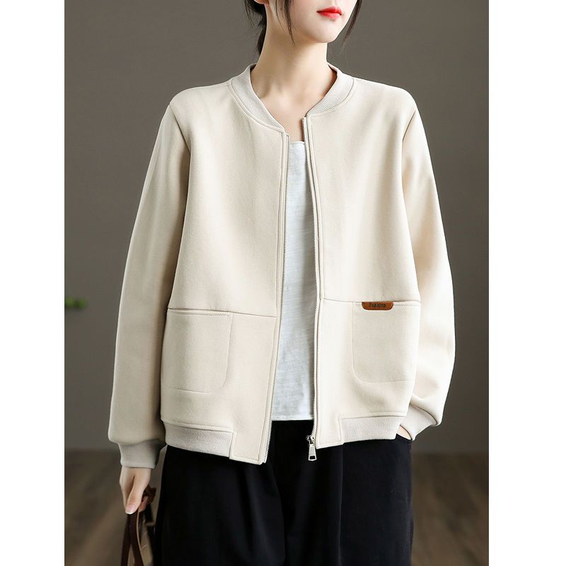 女士休闲短外套运动2023新款春秋百搭工装上衣宽松夹克秋季棒球服