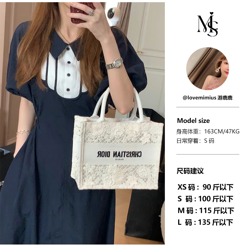 【游鹿鹿】赫本风polo领连衣裙包  E05351