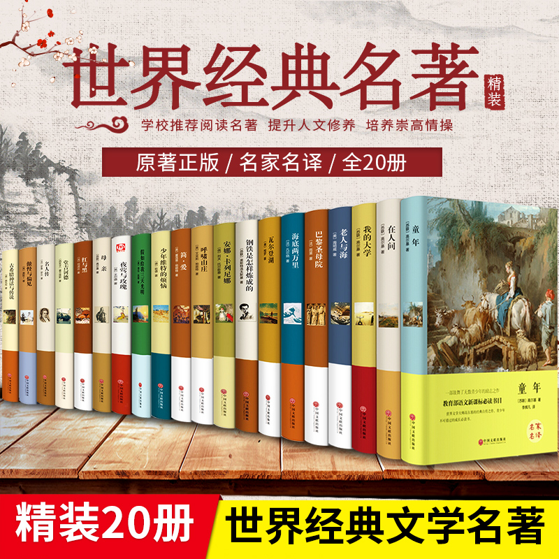世界十大名著书籍全套20册 正版原著精装无删减版 巴黎圣母院 飘1