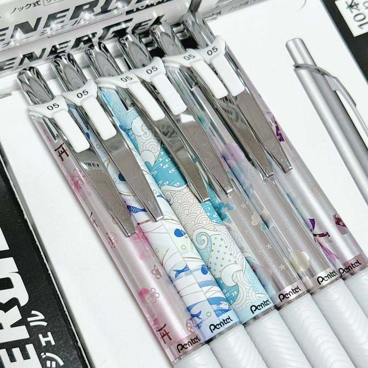 日本PENTEL派通春季限定中性笔BLN75按动速干笔学生考试专用0.5mm