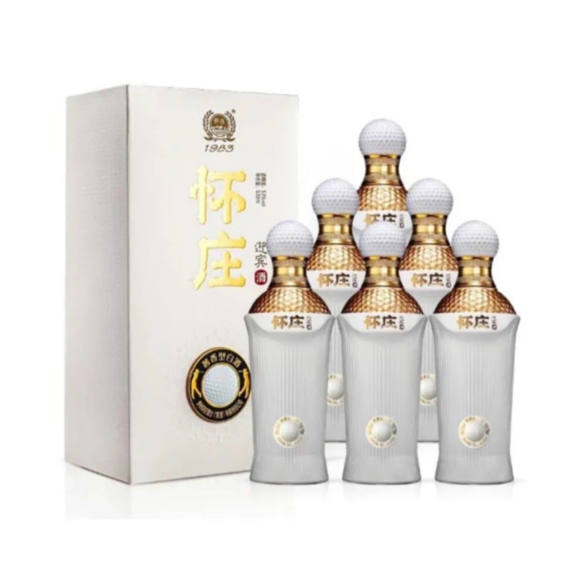 怀庄高尔夫酒酱香型白酒53度纯粮酿造礼盒装500ML*6瓶53度