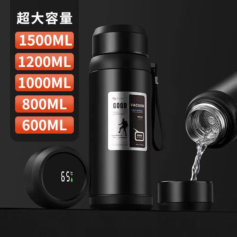 智能测温304不锈钢保温杯LOGO刻字水壶礼品杯商务车载茶杯子