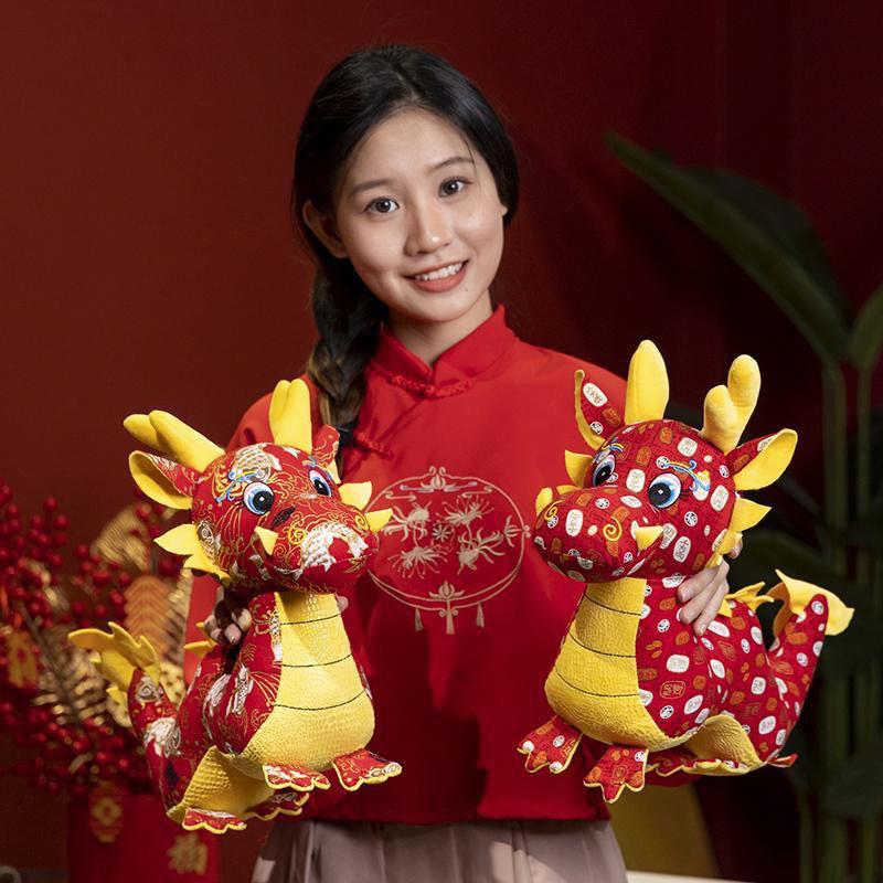 2024中国新款龙年吉祥物公仔爆款新年过年毛绒玩具正版大号龙玩偶