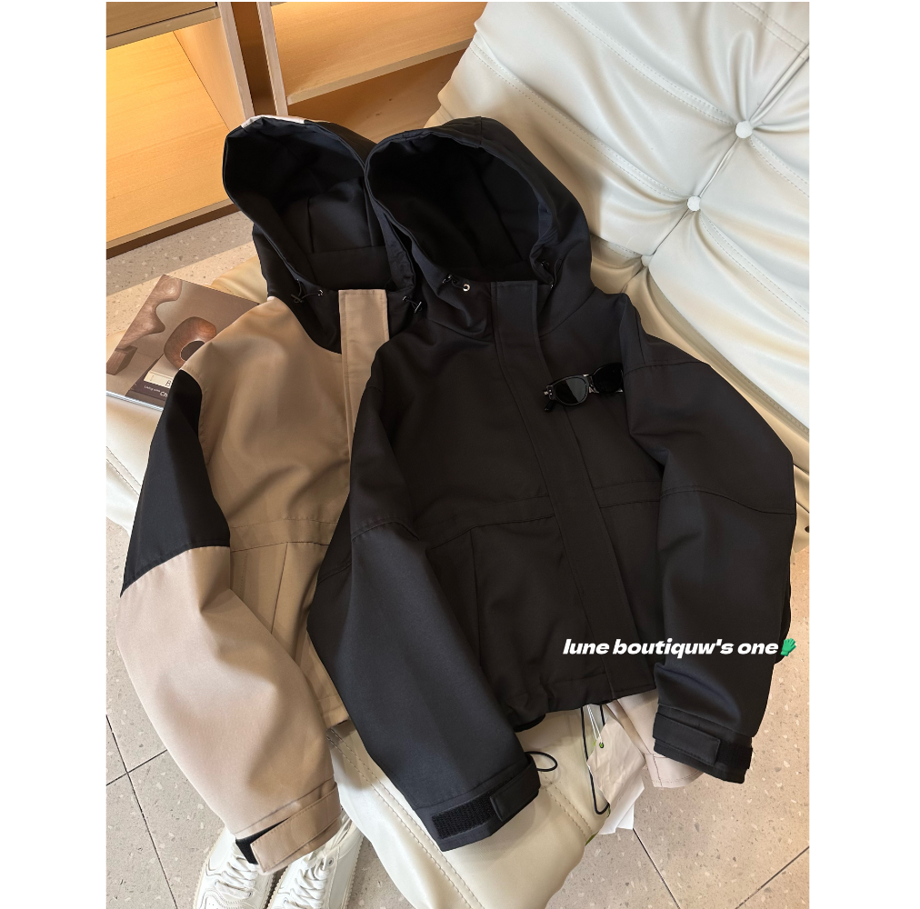 @线上800+！到手惊喜的高品 工装休闲连帽拼色夹克风衣外套  C0453