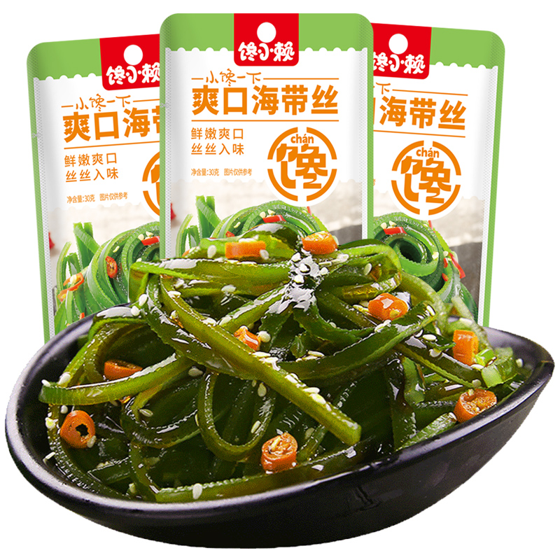 馋小赖即食爽口海带丝下饭菜休闲小零食健康好吃营养小扬哥甄选