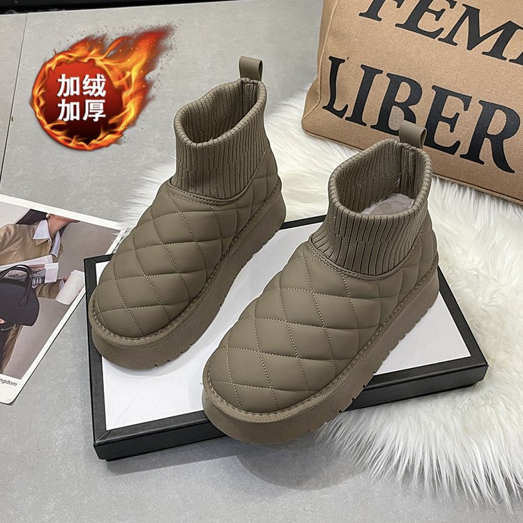 回力潮爆款雪地靴女鞋子冬季加绒加厚2023新款棉鞋东北面包女棉靴