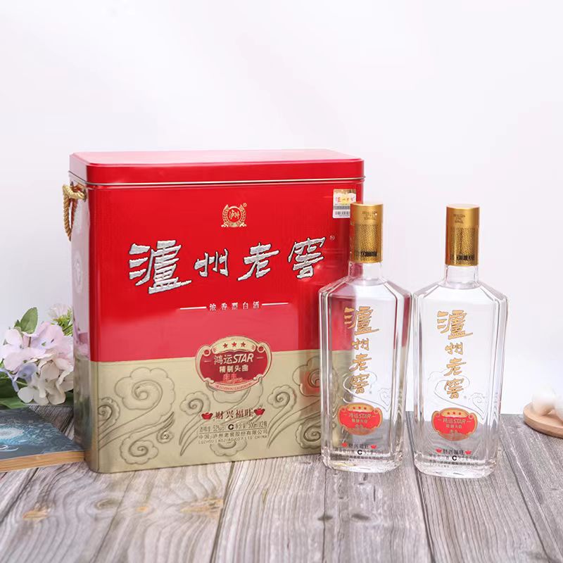 LUZHOU/泸州 老窖 财兴福旺 浓香型白酒 500Ml*2铁盒52度500