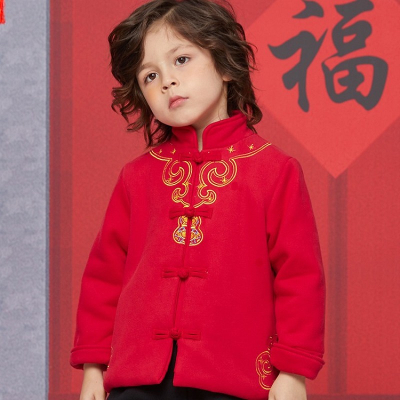 拜年服男童新年服装儿童过年喜庆衣服童装2024冬款中国风唐装冬装