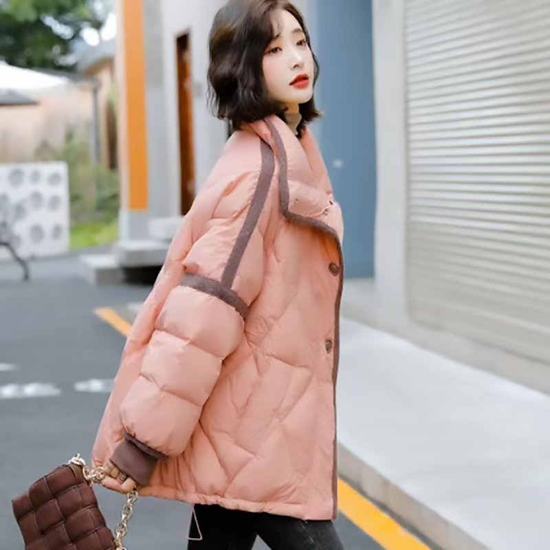 6056短款羽绒服女白鸭绒时尚休闲韩版冬季女士百搭加厚羽绒外套