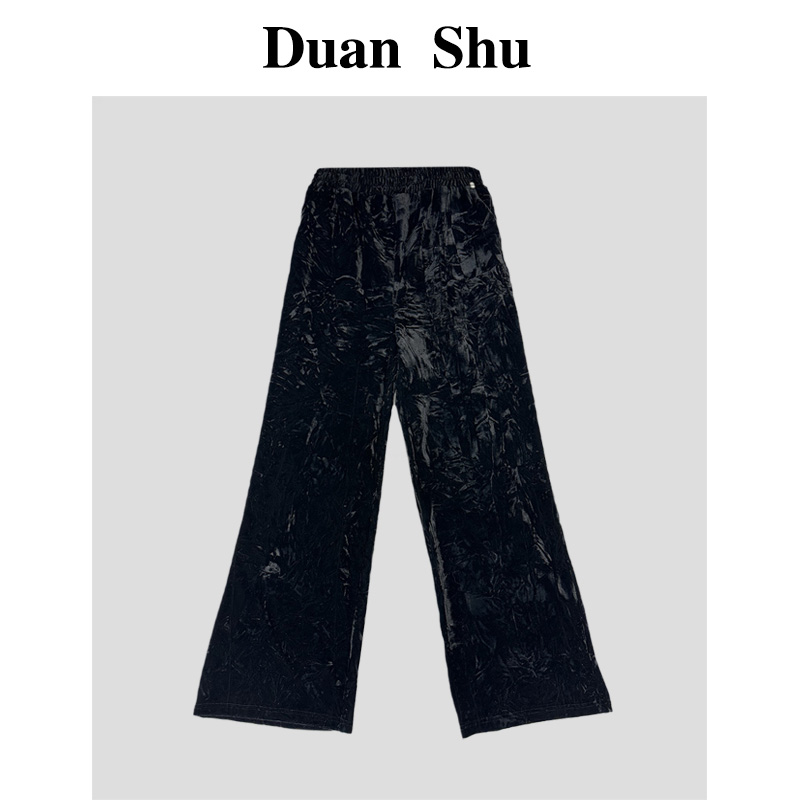DuanShu【墨染】新中式国潮金丝绒阔腿裤高级感轻奢气质时尚长裤