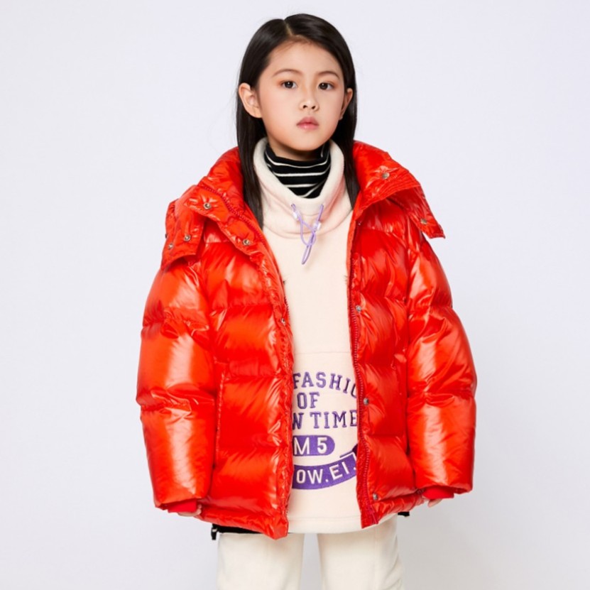 E.I下架男女童冬羽绒服亮面短款D8204650491