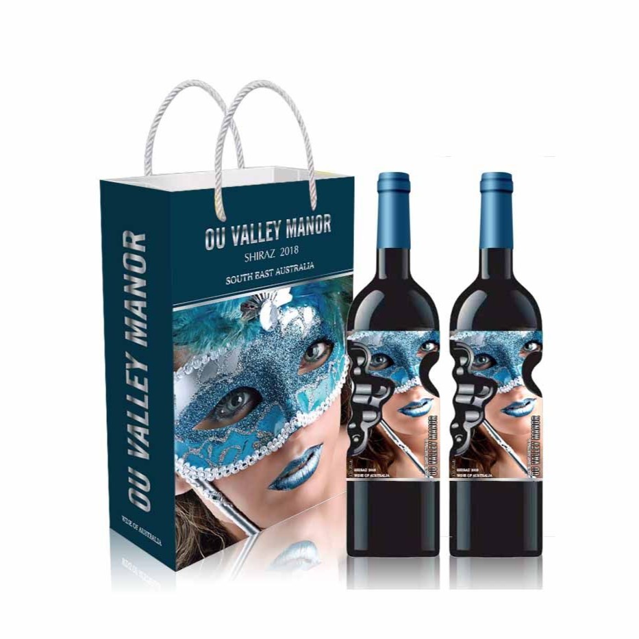 手抓天使干红葡萄酒750*2瓶礼盒礼袋