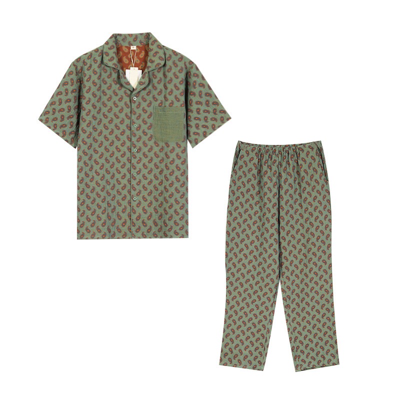 Norike/Norike多余售完无补 腰果花棉纱男士家居服套装412