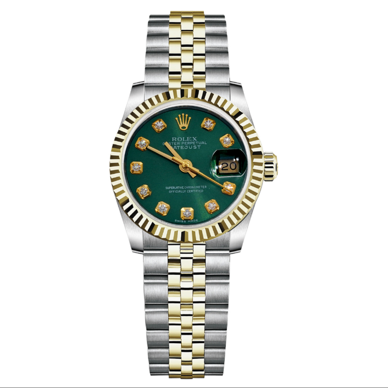 95新 Rolex/劳力士 69173狗牙圈绿盘自动机械腕表/后钻/WHP018179