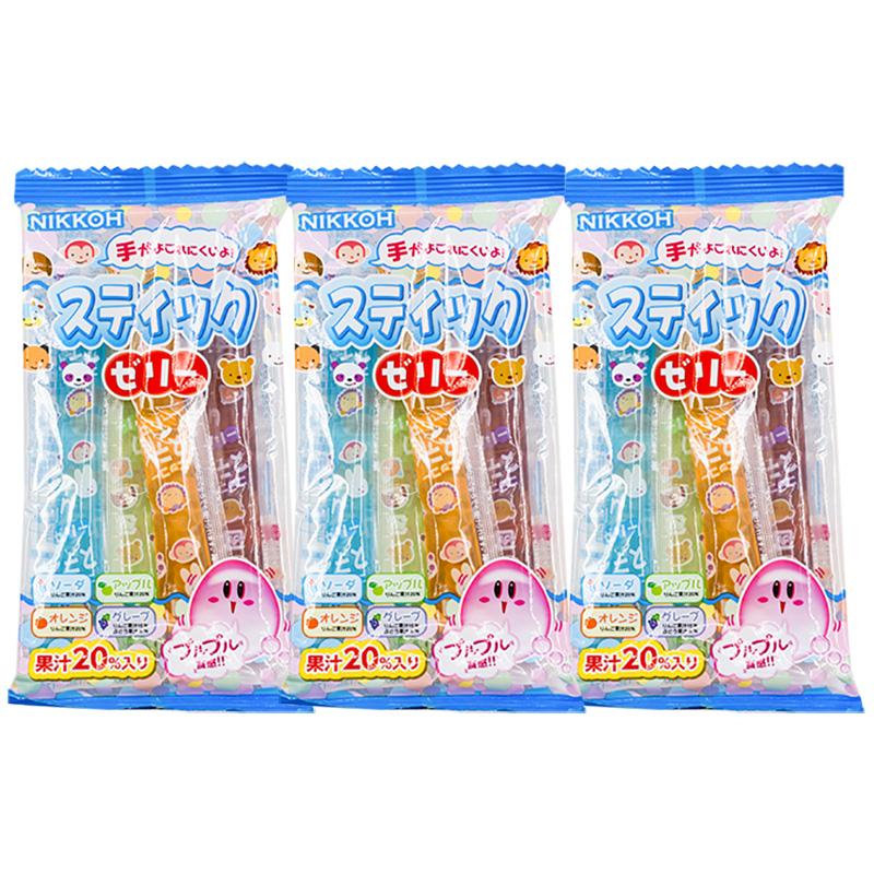 现货日本进口食品日幸4种水果口味果冻条日式儿童趣味小吃零食70g