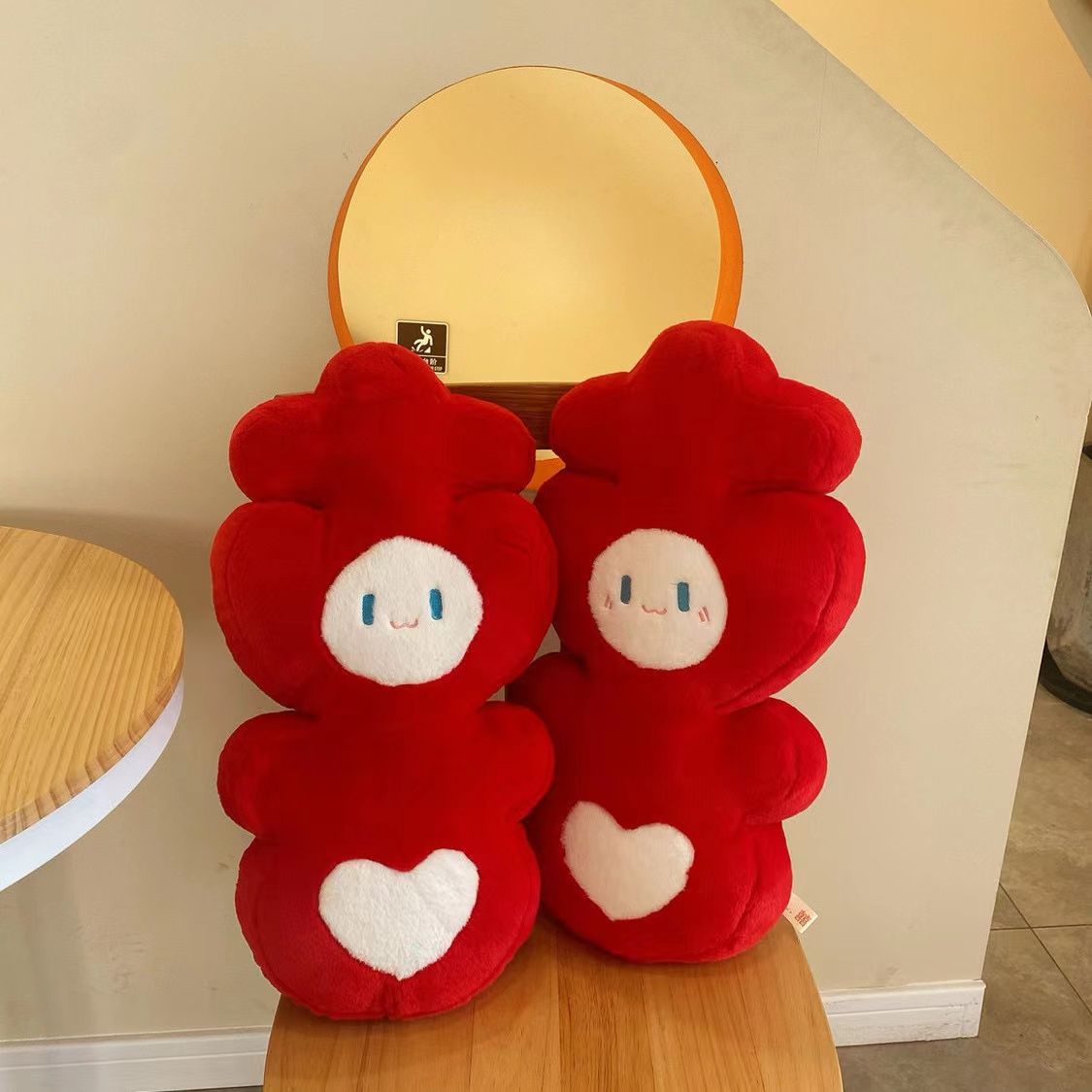 喜字抱枕创意编织卧室睡觉床上趴趴枕头枕学生午睡枕车载靠垫靠背