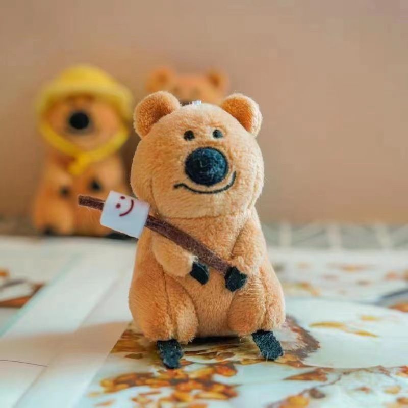 aswell丑萌柿子椒熊美容公仔包包挂件创意卡通情侣钥匙扣挂饰礼物