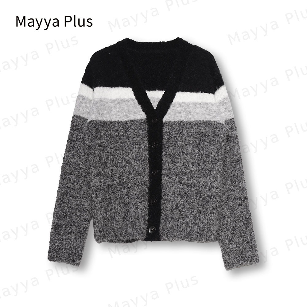 【漫步云端】Mayya Plus时尚新品显瘦百搭款热力感针织开衫32347225