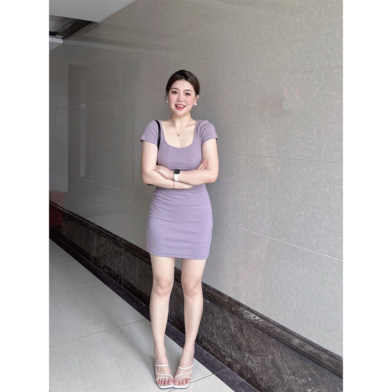 多巴胺夏日韩版纯欲辣妹修身显瘦气质连衣裙女2024夏季新款收腰裙