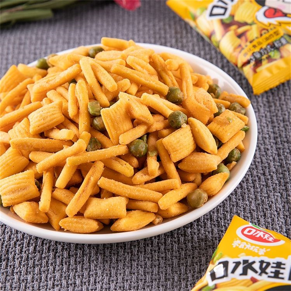 PK脆青豆小零食儿时花生经典虾条蟹堡混合豆果膨化批发怀旧怀旧