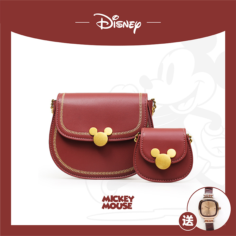【Disney/迪士尼】米奇系列子母包套装新款马鞍包单肩斜挎包女包