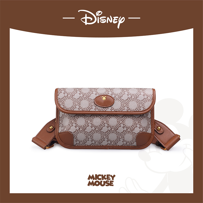 Disney/迪士尼米奇老花系列胸包时尚单肩斜挎休闲百搭
