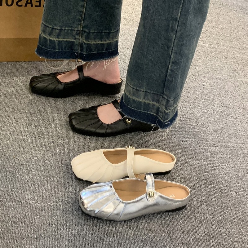 法式晚晚风包头凉拖女真皮2024年春夏新款凉拖鞋软底气质小众单鞋