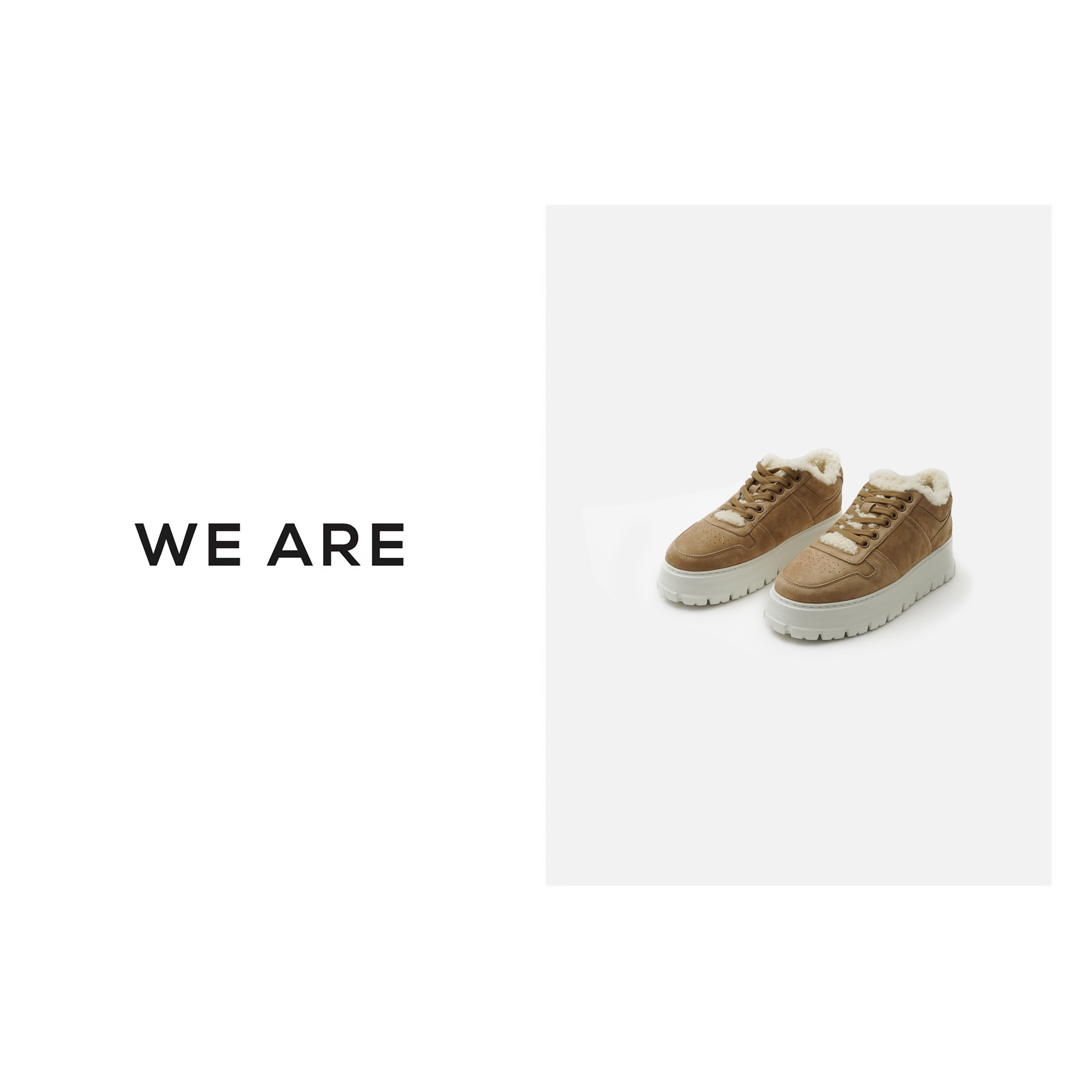 《WE ARE》真皮 加绒加厚 毛毛 厚底 休闲鞋 5A0002X